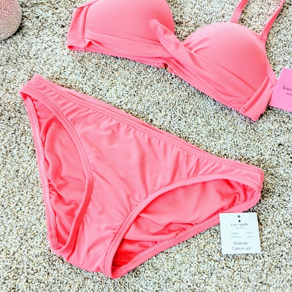 Pink Kate Spade Peony Pink Two piece Swimsuit - Picture 3 of 7